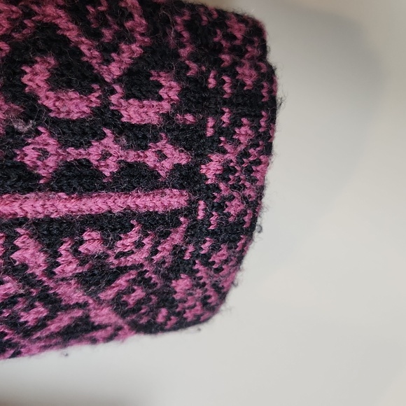 Skyr Black and Purple Fair Isle Print‎ Wool Cardigan Large - Picture 6 of 8
